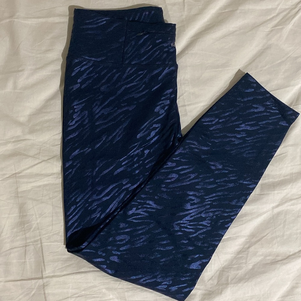 Zuda Z Stretch Foil Printed High Waisted Legging Dark Navy